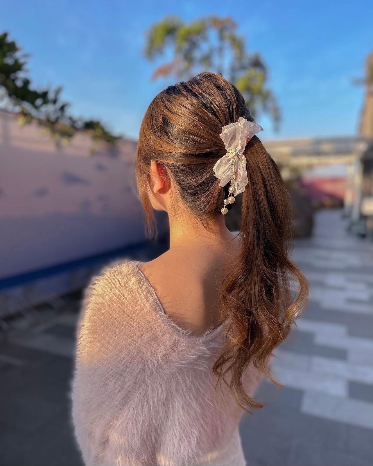 💐初春碎花雪紡吊珠香蕉夾