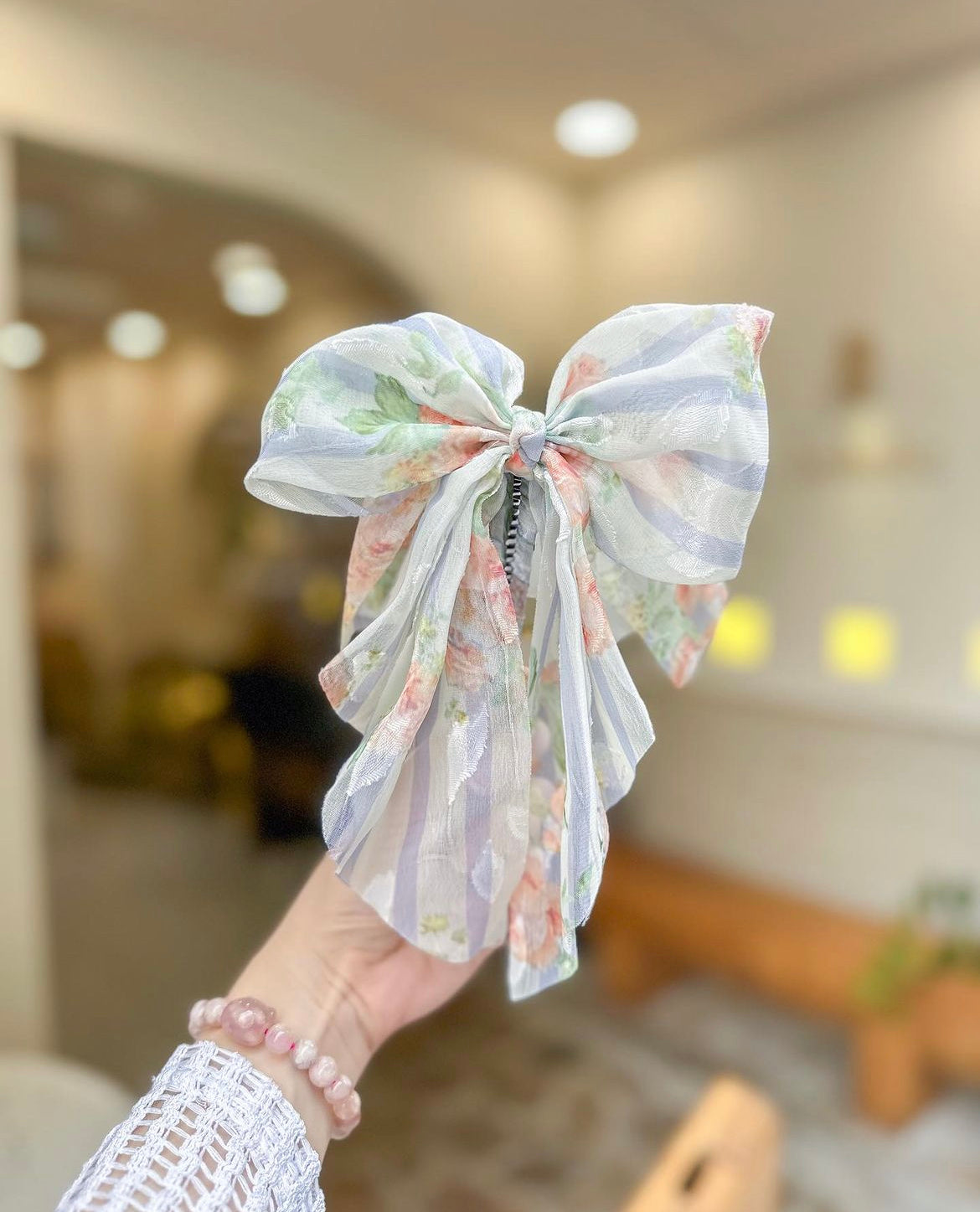 🧺野餐風間條紋碎花香蕉夾