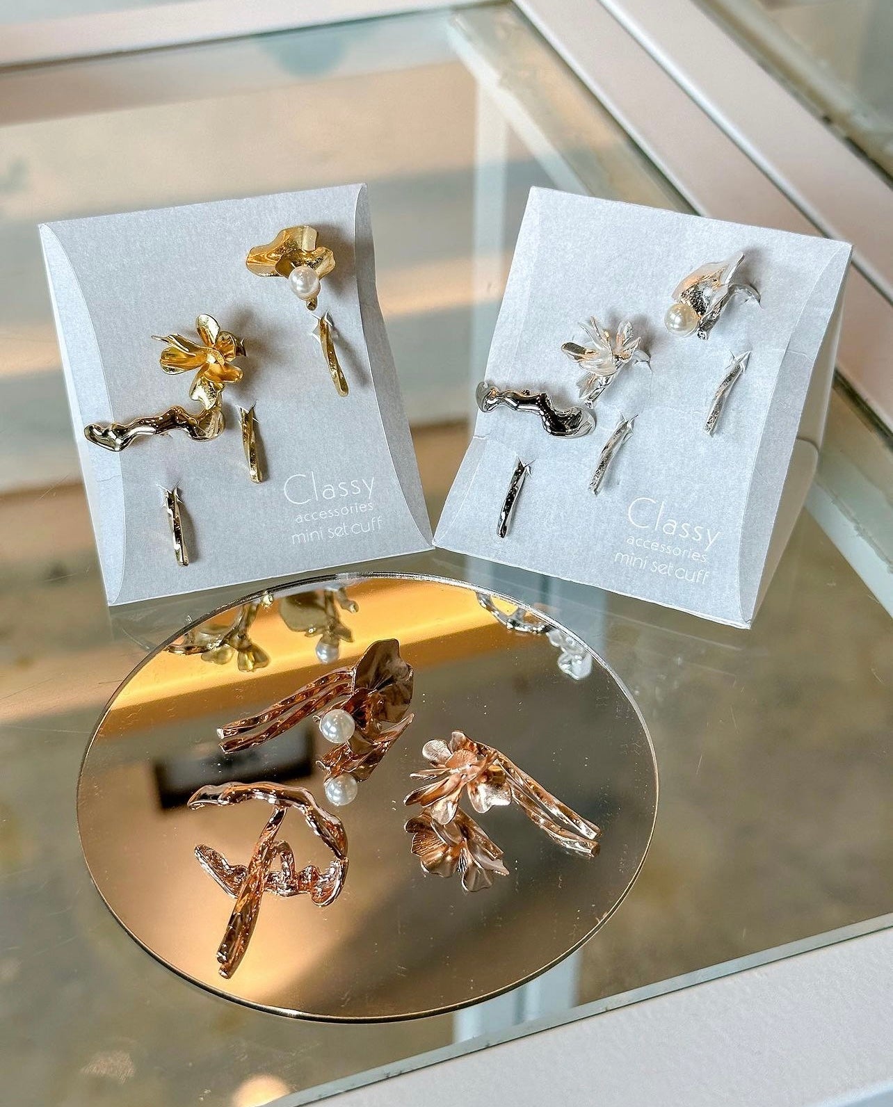 立體金屬花花髮插三件套