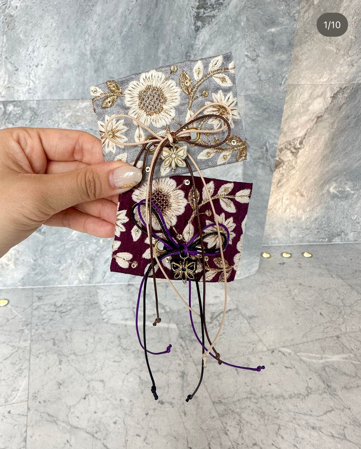 🏺復古刺繡蝴蝶吊咀髮箍