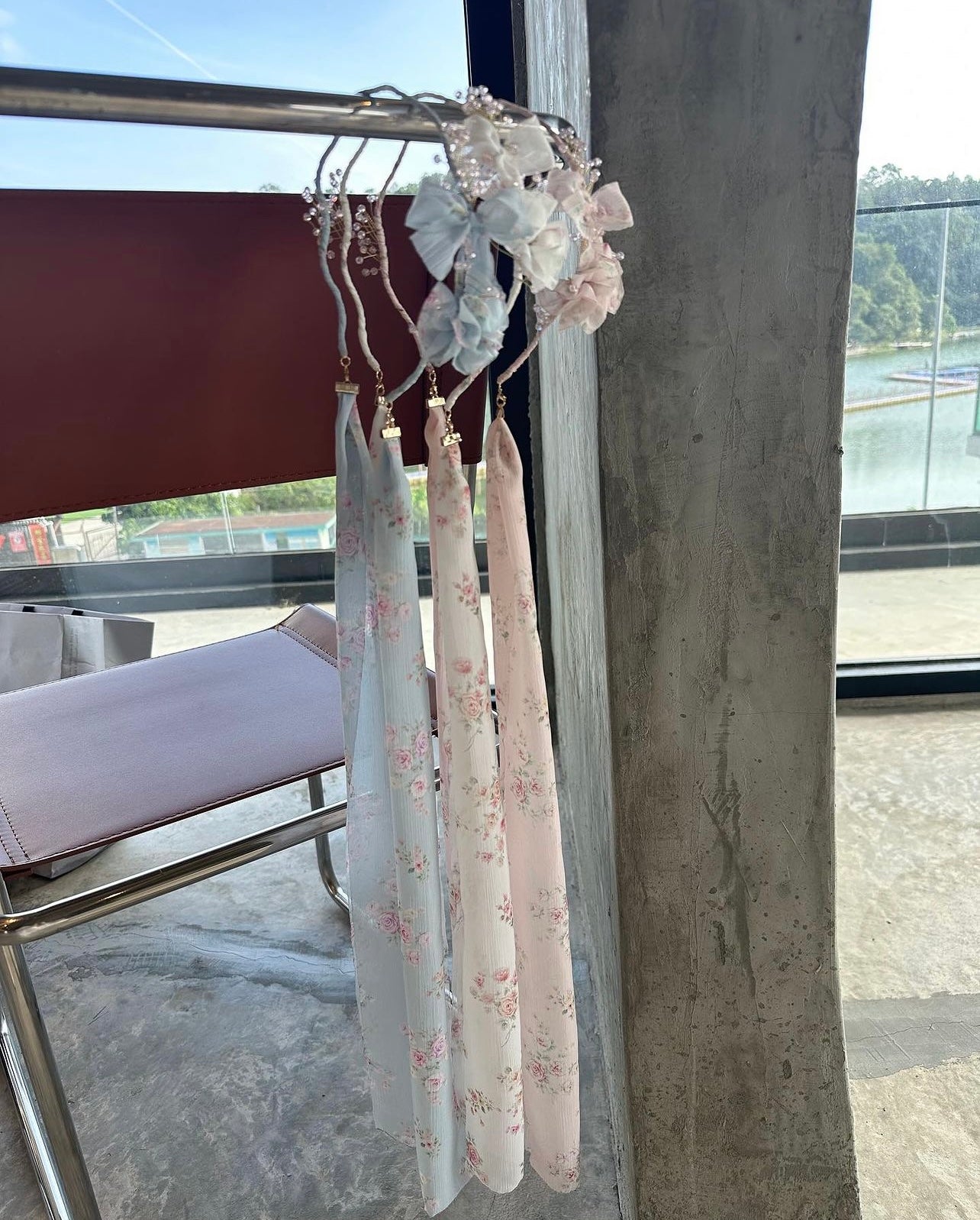 🌸春日碎花粉色系絲帶頭