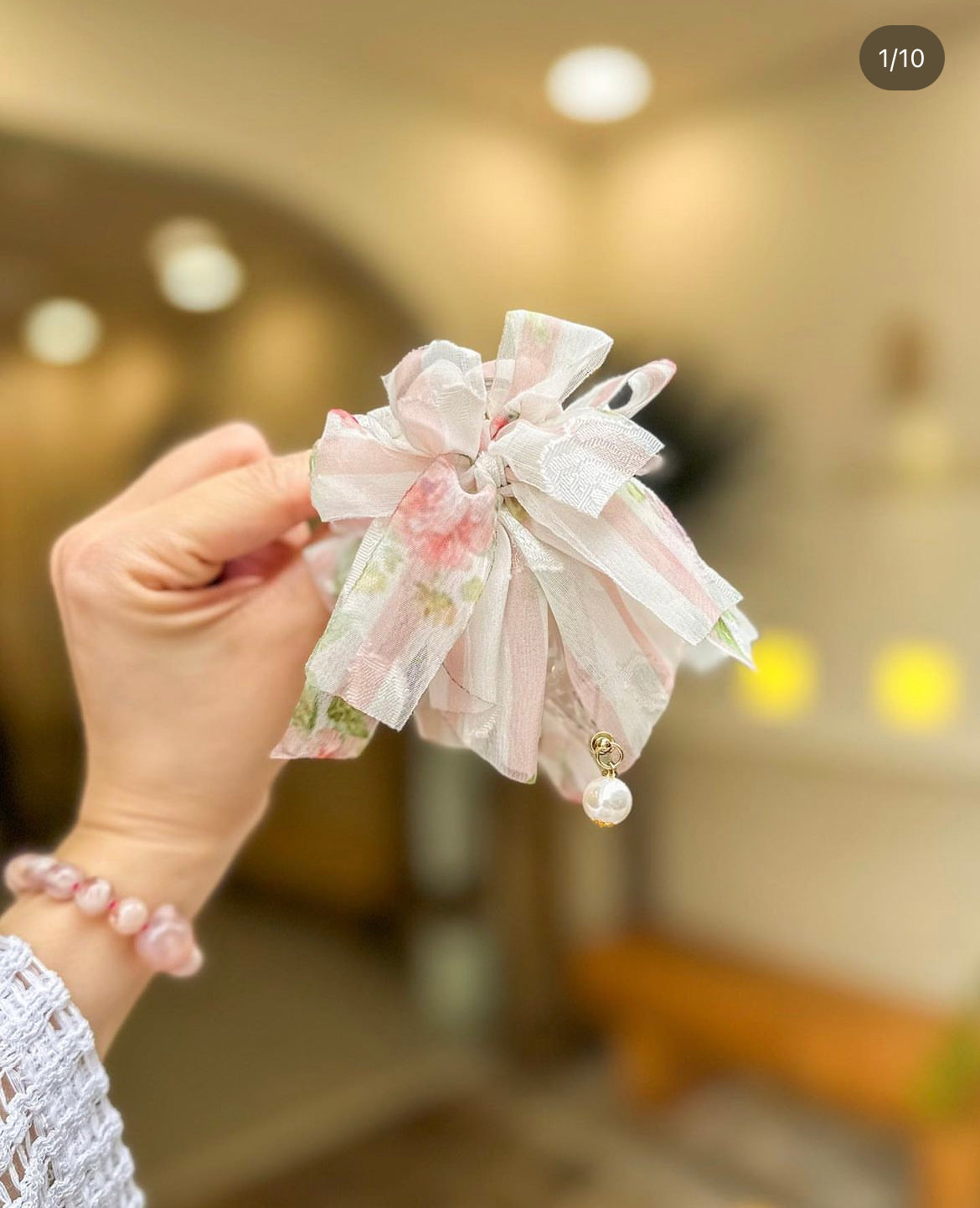 🧺野餐風間條紋碎花丸子夾