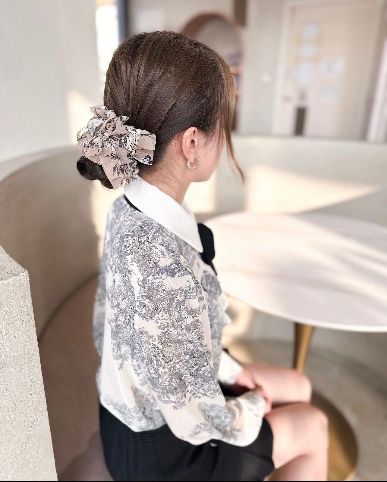 👩🏻🎨文藝繪花雪紡丸子夾