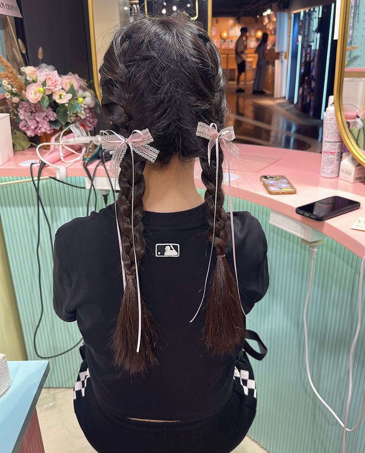 🎀通花蕾絲長絲帶對夾