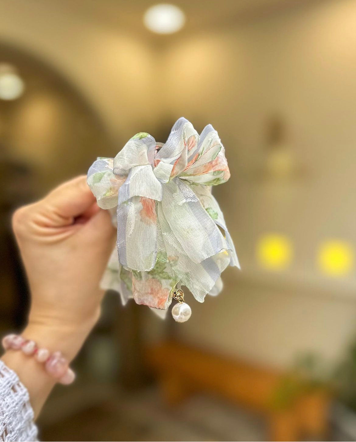 🧺野餐風間條紋碎花丸子夾
