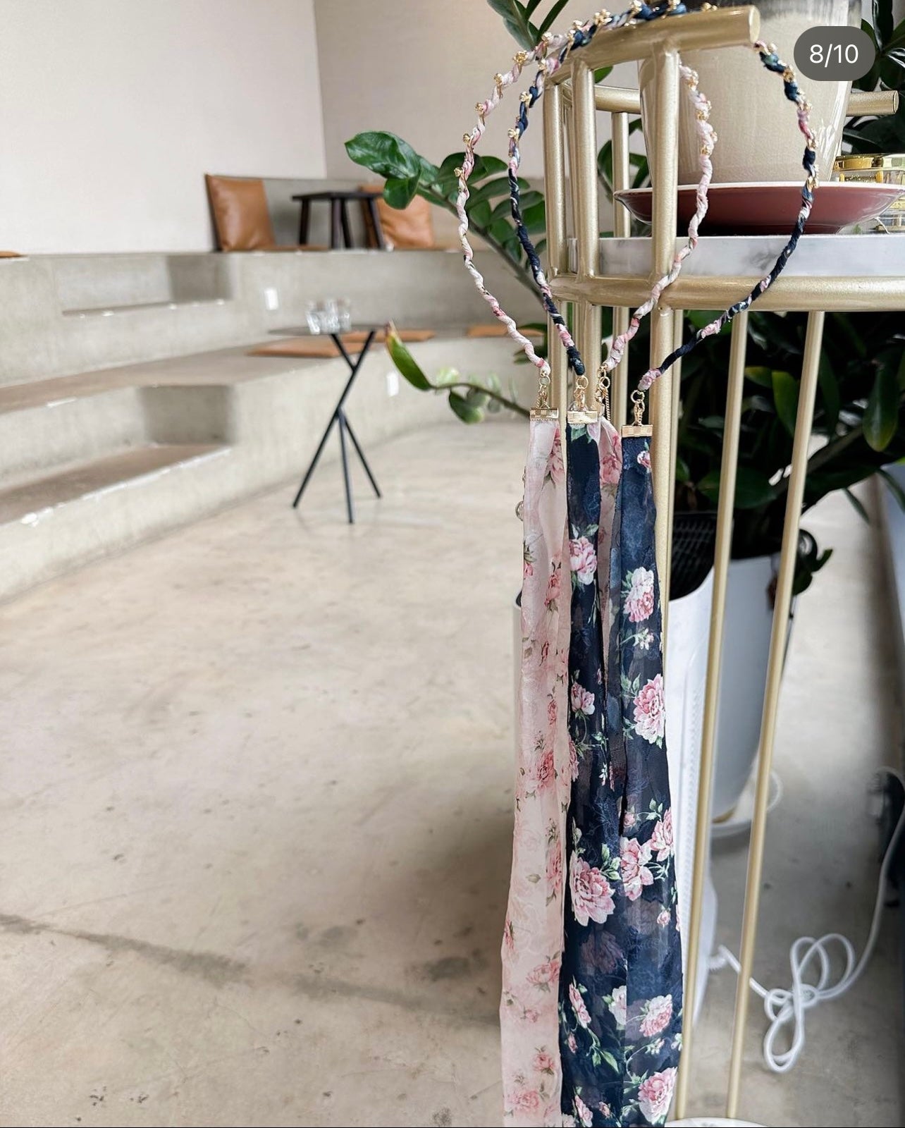 🌹玫瑰花水晶吊鏈絲帶頭箍