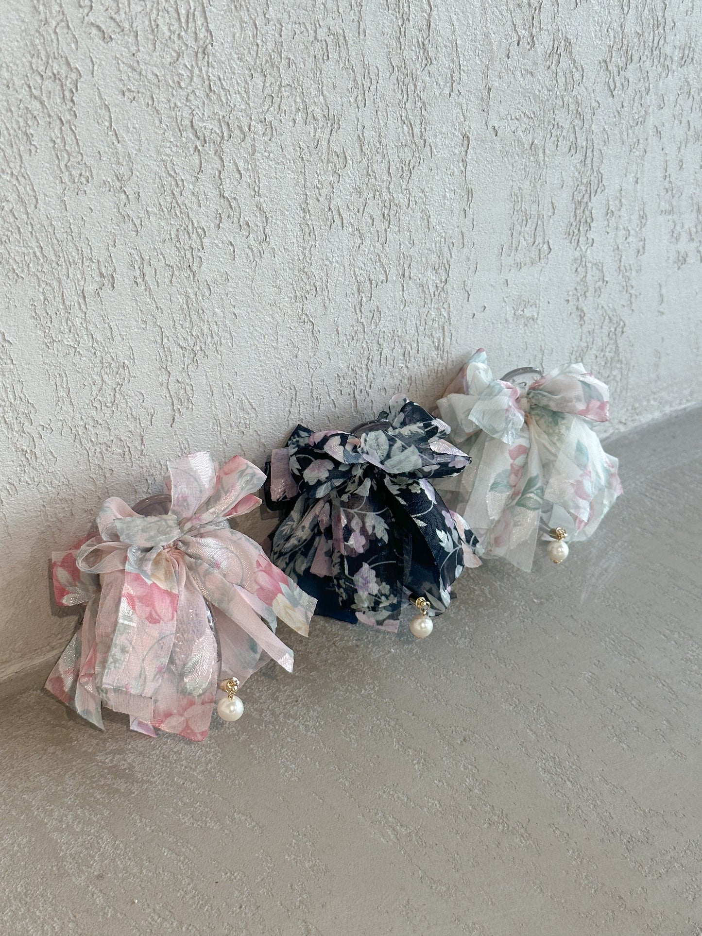 🌺花花雪紡丸子頭爪夾