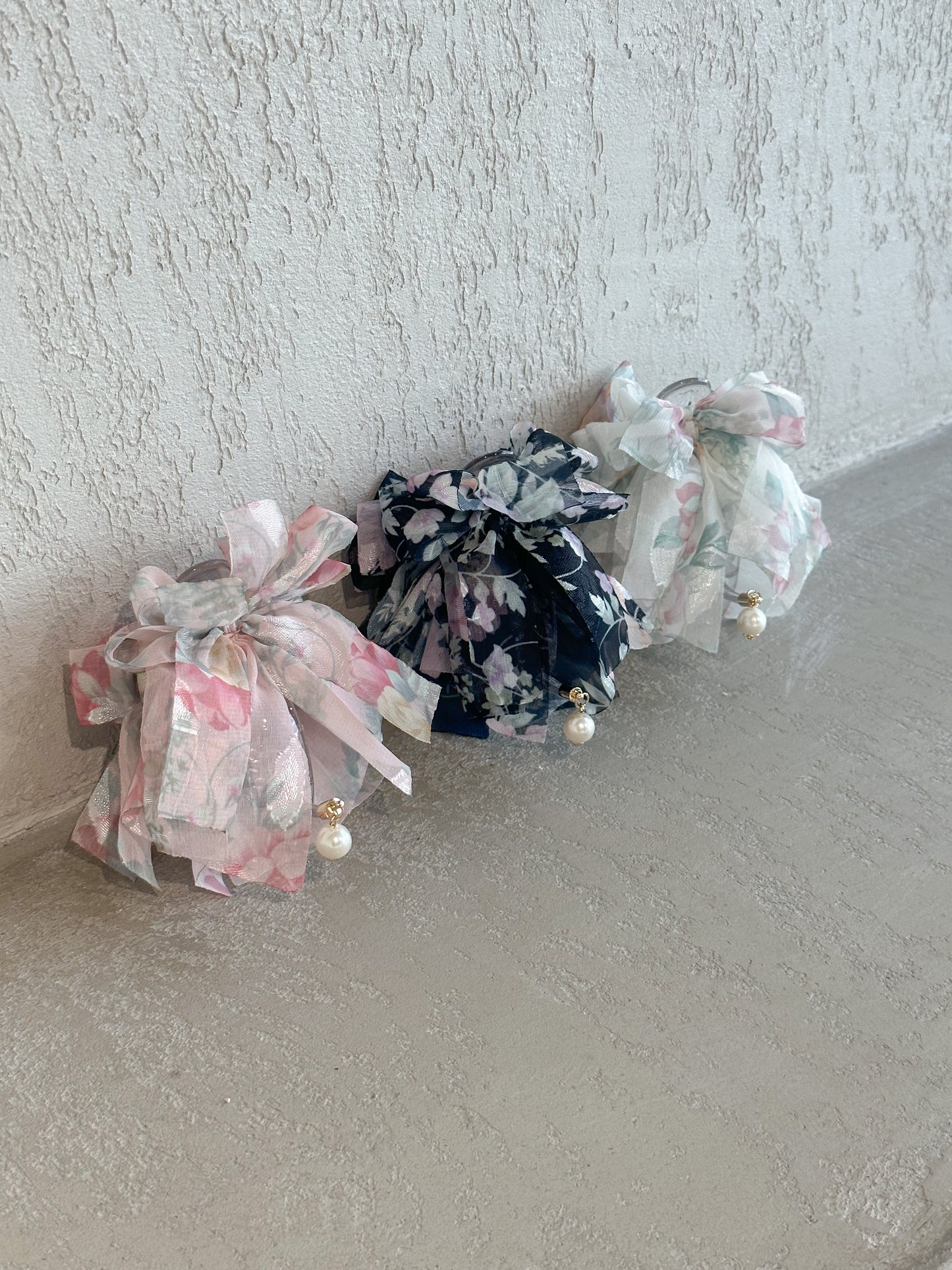 🌺花花雪紡丸子頭爪夾