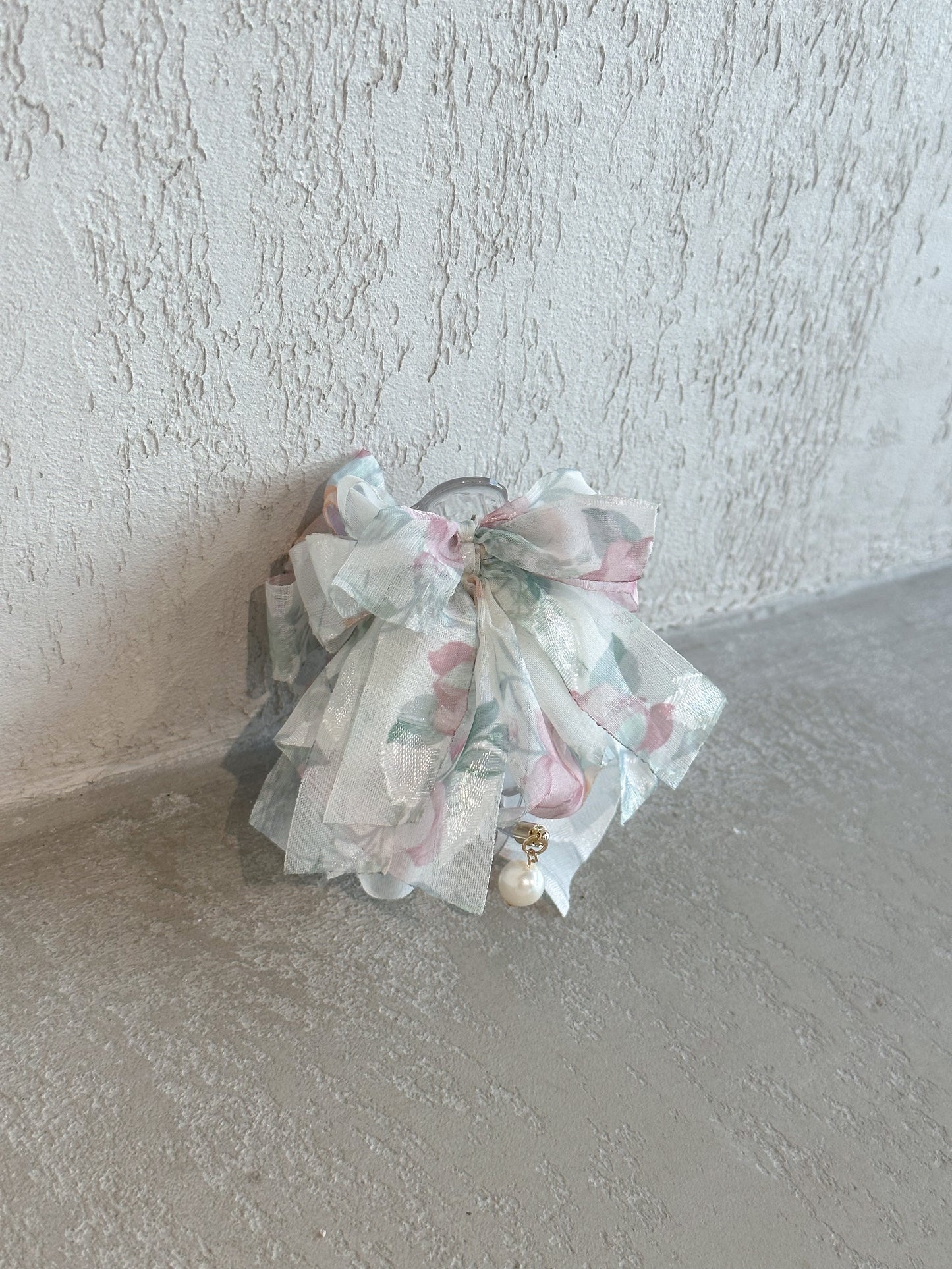 🌺花花雪紡丸子頭爪夾