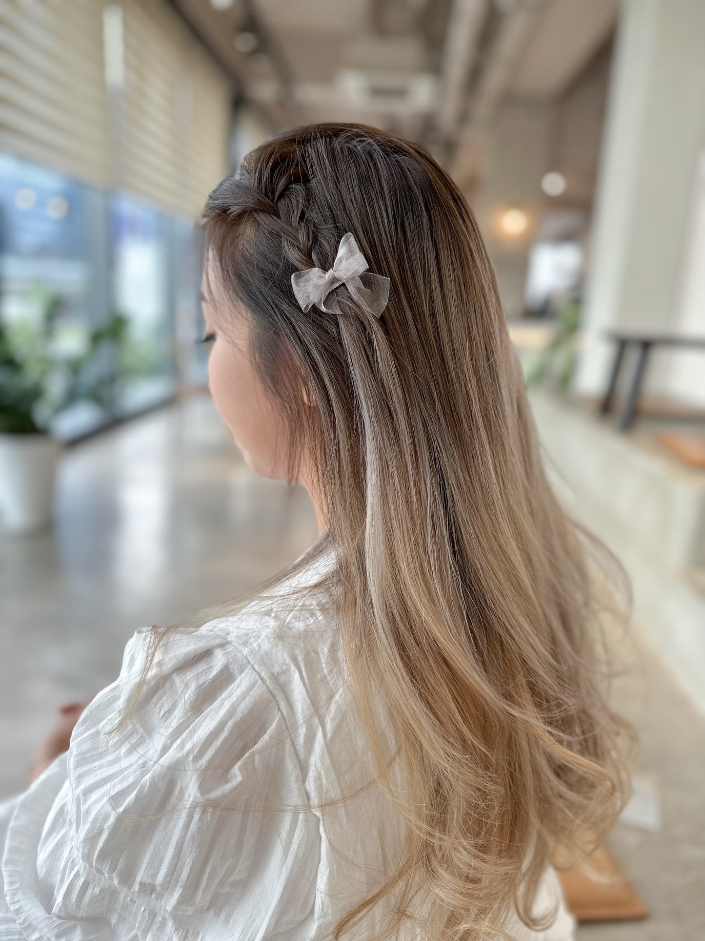 🎀雪紡緞帶蝴蝶夾三件套 深色