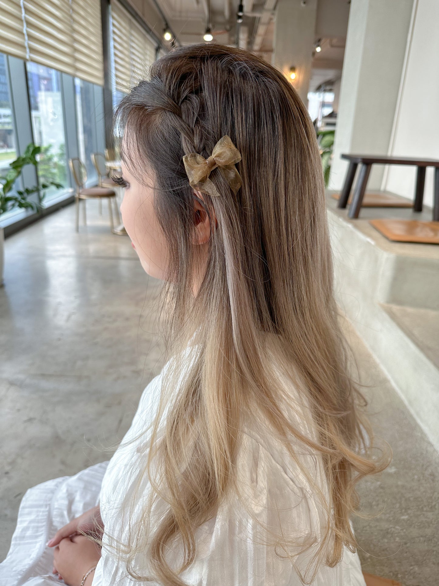 🎀雪紡緞帶蝴蝶夾三件套 深色