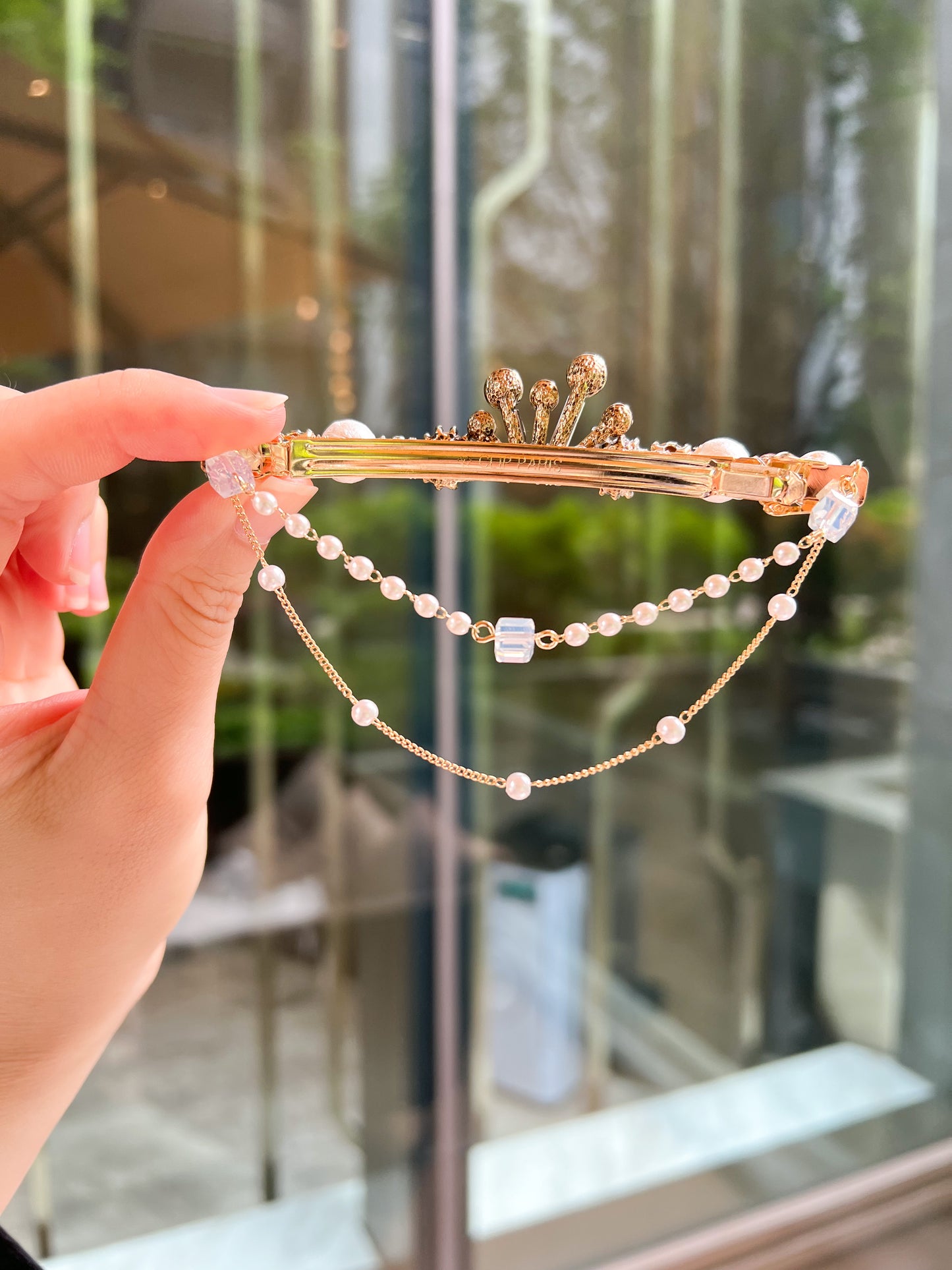 👑皇冠水晶吊鏈彈弓夾