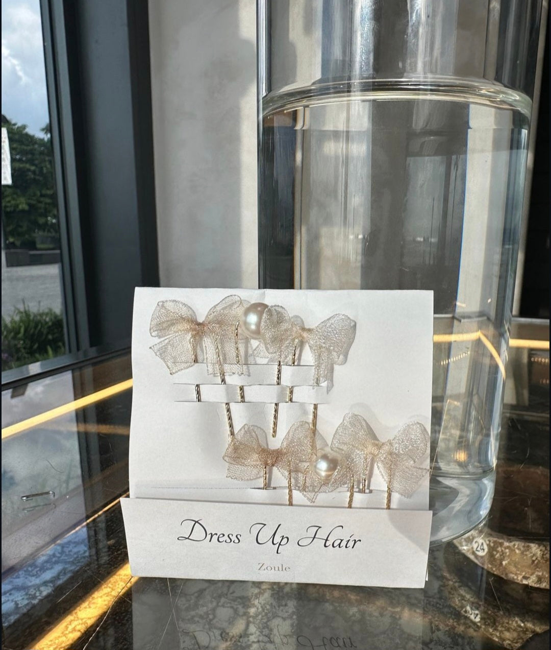 網紗蝴蝶U型髮插6件套
