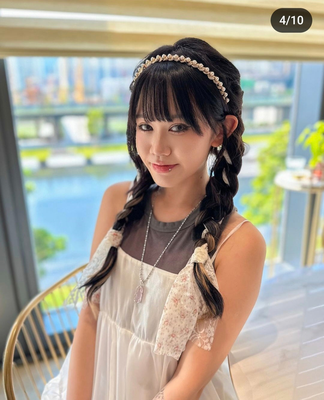 通花蕾絲碎花布絲帶頭箍
