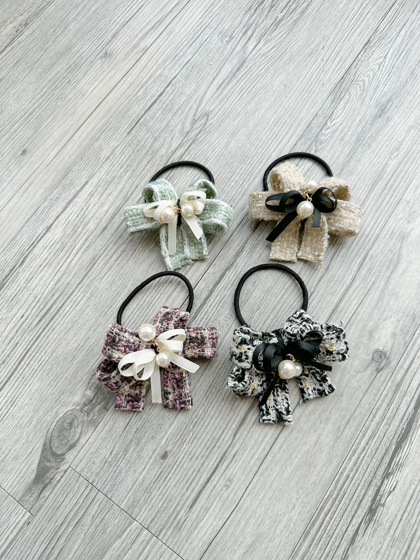 🌸Tweed 料布蝴蝶髮圈