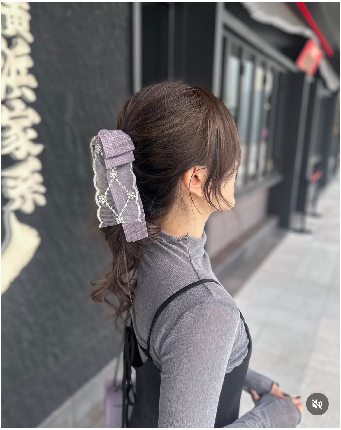 💜Tweed 料蕾絲馬尾夾
韓國製造🇰🇷