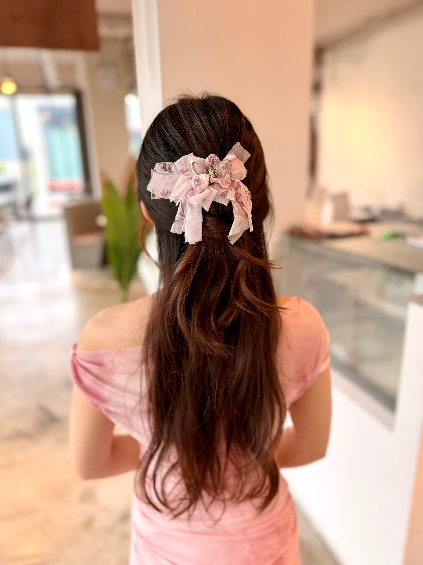 碎花雪紡丸子夾