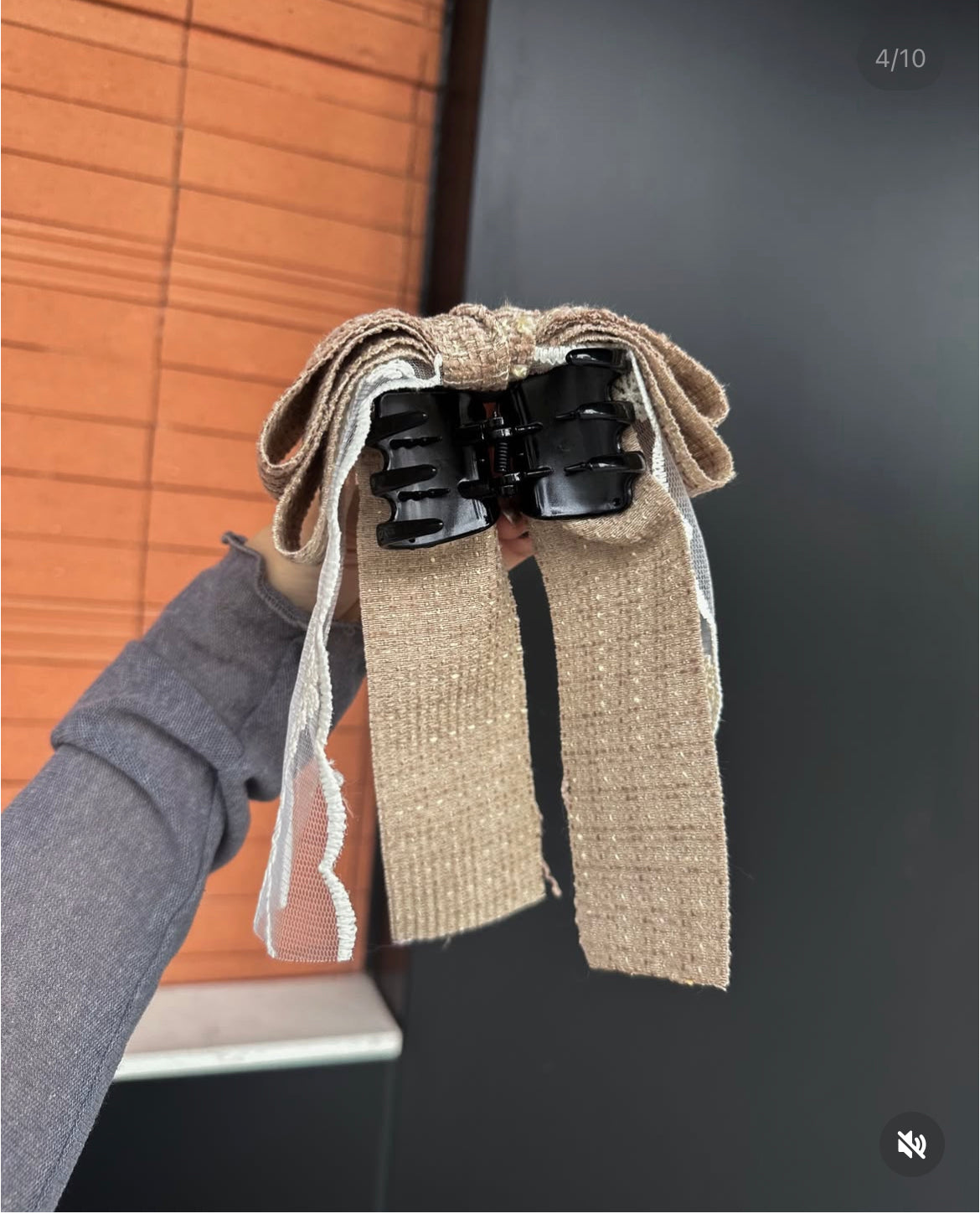 💜Tweed 料蕾絲馬尾夾
韓國製造🇰🇷