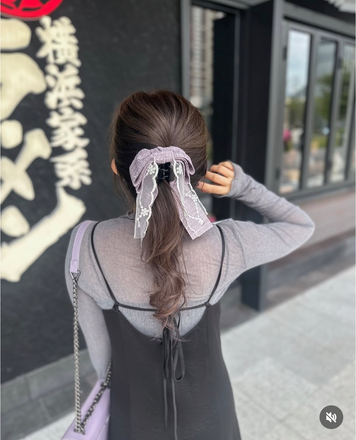 💜Tweed 料蕾絲馬尾夾
韓國製造🇰🇷