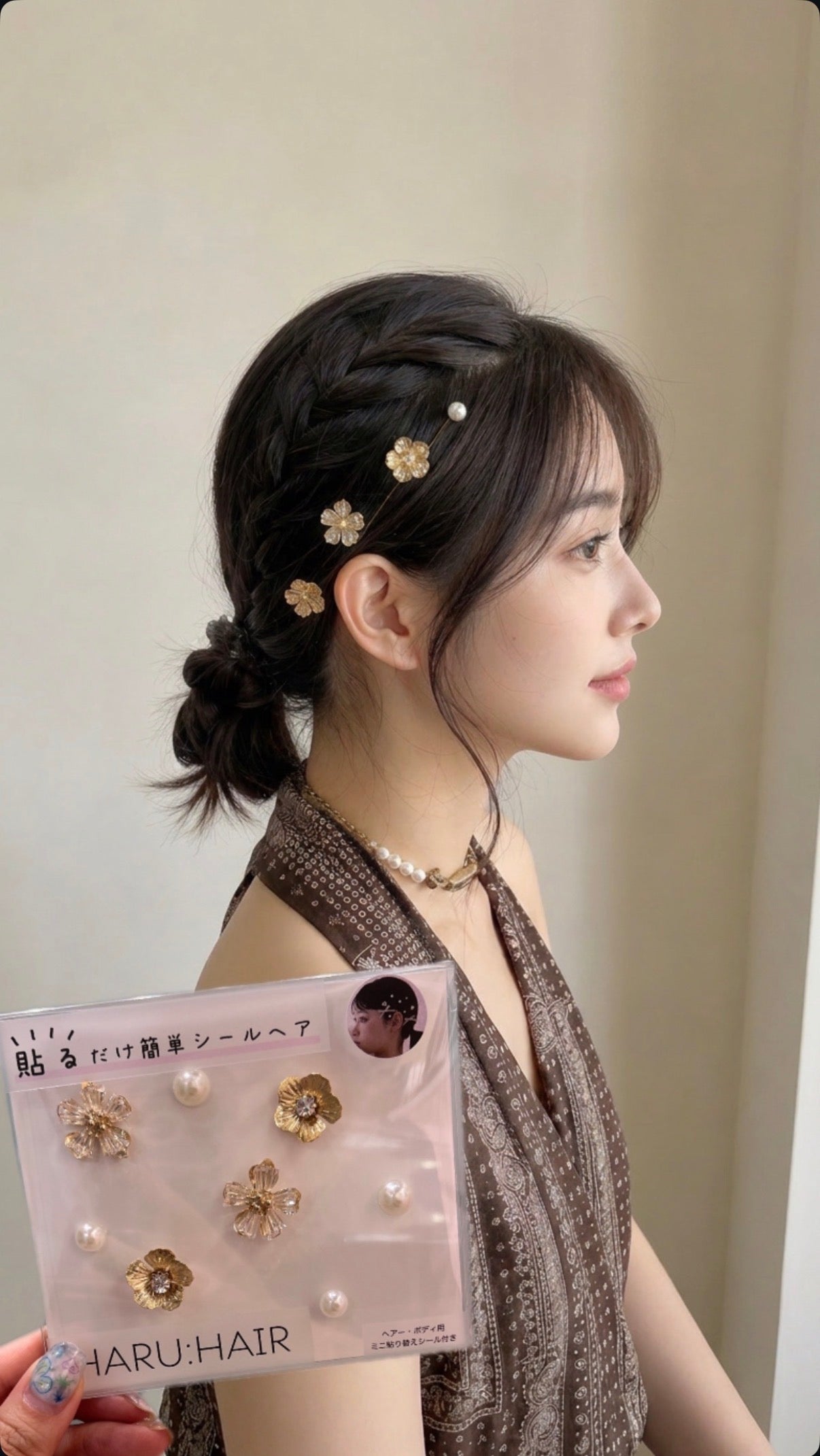 水鑽花卉頭髮貼