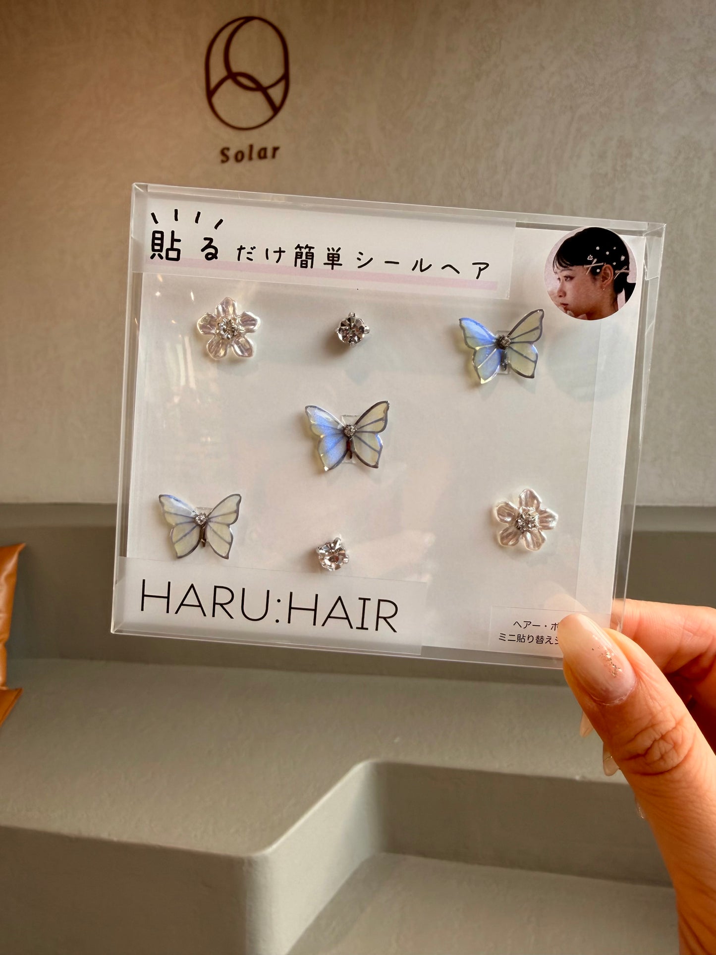 珍珠母貝小花蝴蝶髮貼