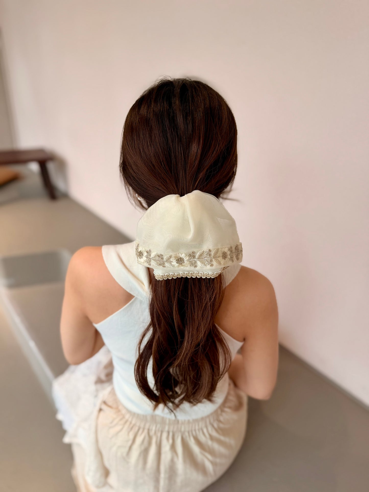日式刺繡紗裙髮插