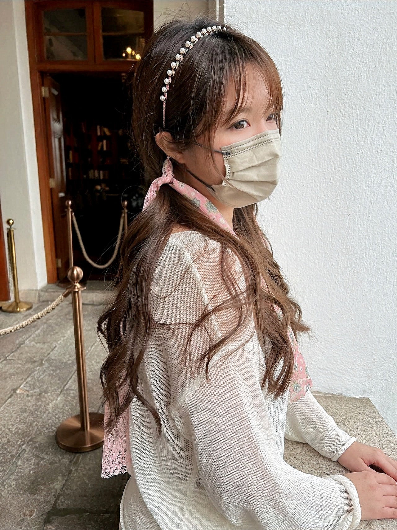 🌼韓國小雛菊雙層絲帶頭箍🌷