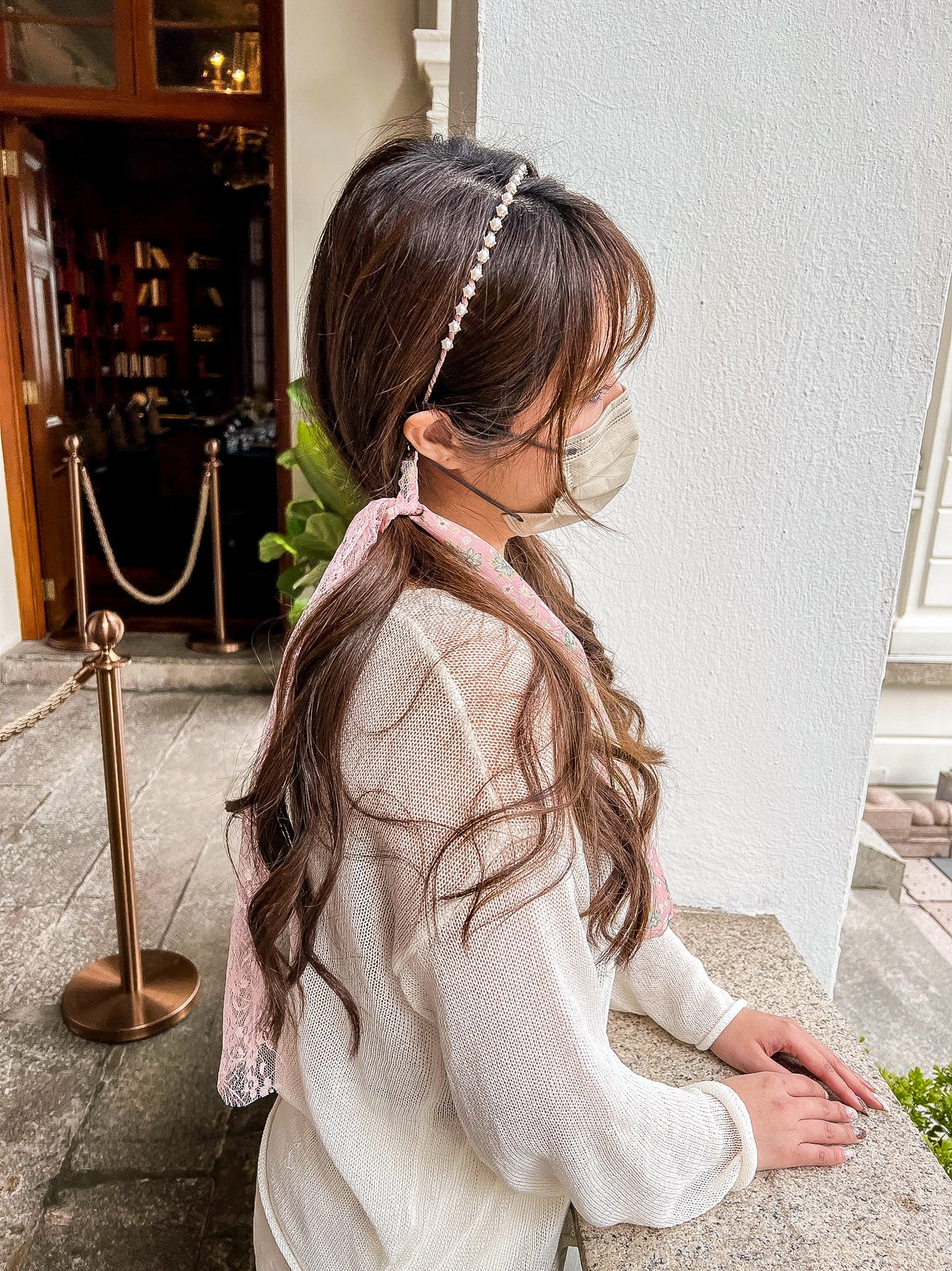🌼韓國小雛菊雙層絲帶頭箍🌷